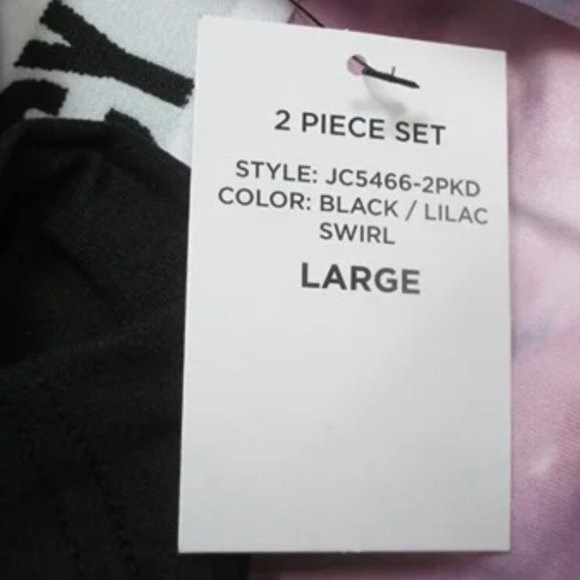 Juicy Couture Womens 2 pack sz LargeNEWPajama Shorts Black w/silver&pastel swirl - Picture 3 of 4